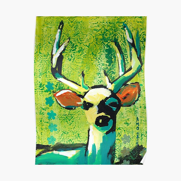 Deer With Orange Ears Poster