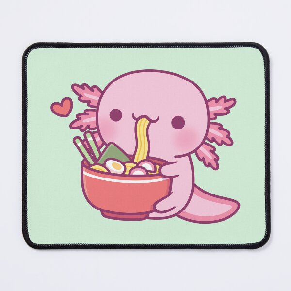 Item preview, Cute Axolotl Loves Eating Japanese Ramen Noodles designed and sold by rustydoodle.