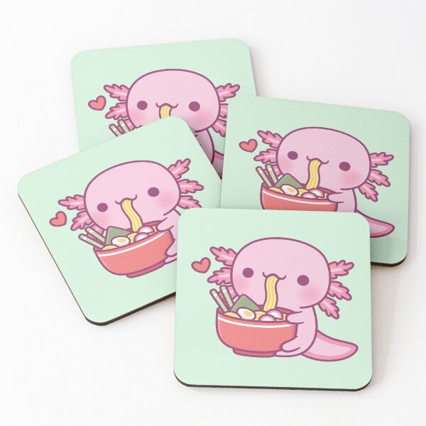 Item preview, Cute Axolotl Loves Eating Japanese Ramen Noodles designed and sold by rustydoodle.