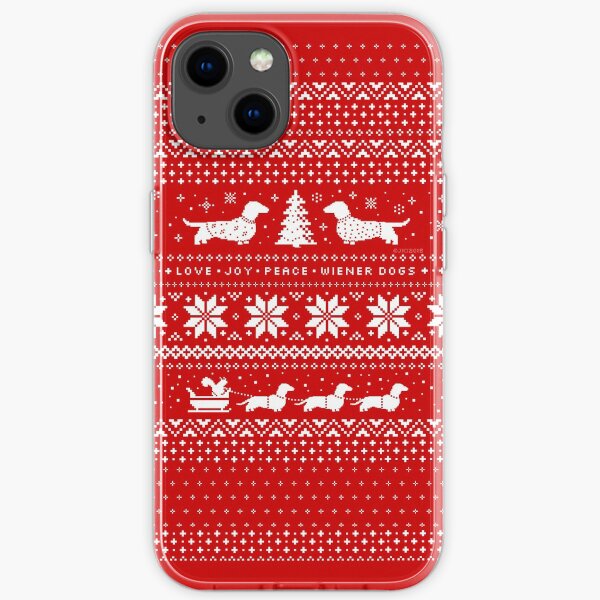 Dachshunds Christmas Sweater Pattern iPhone Soft Case