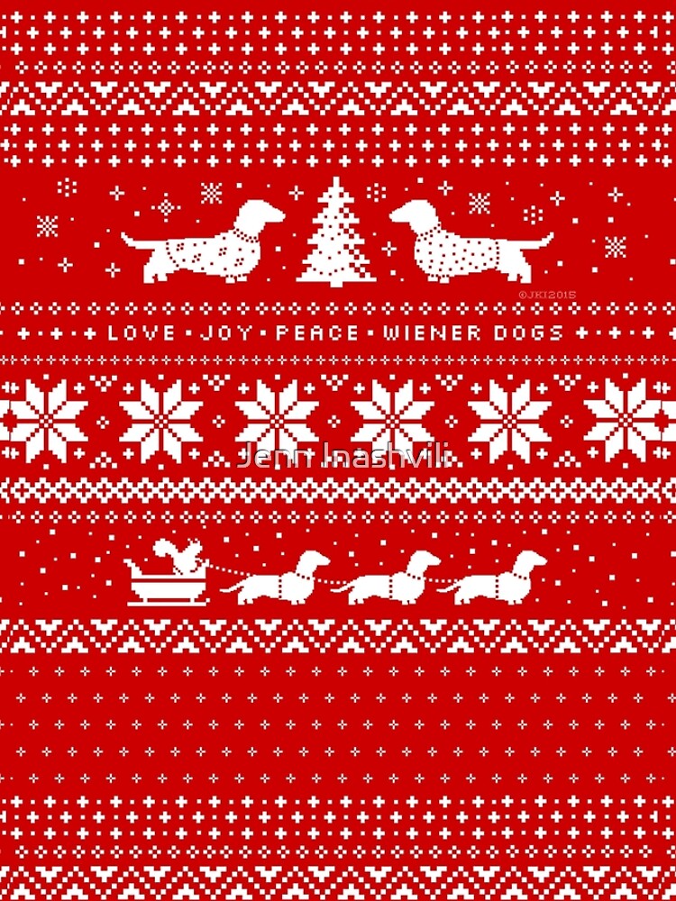 Dachshunds Christmas Sweater Pattern by ShortCoffee