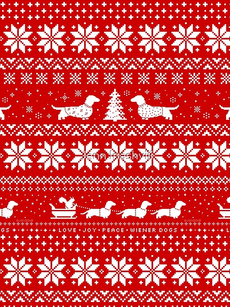 Dachshunds Christmas Sweater Pattern by ShortCoffee