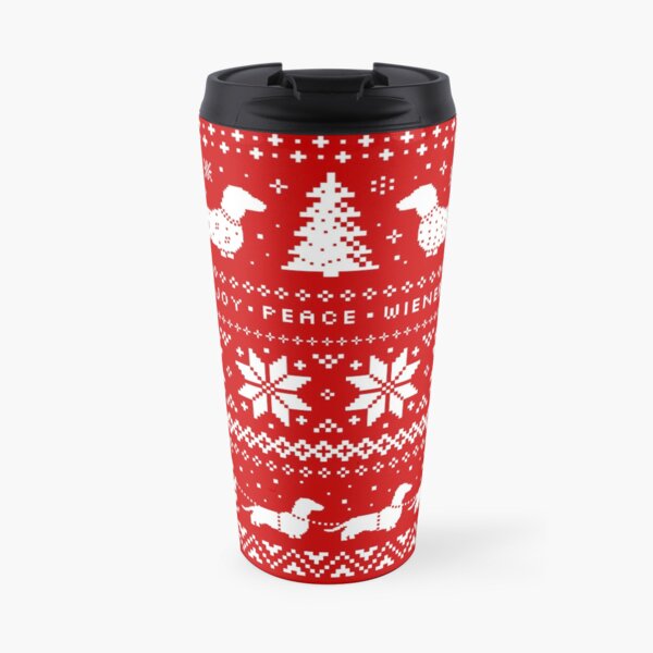 Dachshunds Christmas Sweater Pattern Travel Mug
