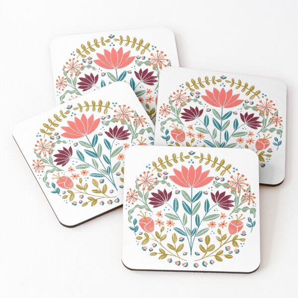 Item preview, Colorful Folksy Flower Pattern designed and sold by CavaCreates.