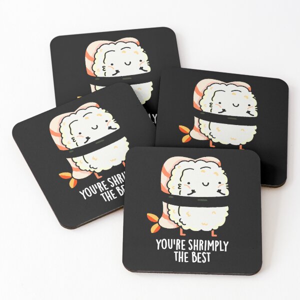 Item preview, You're Shrimply The Best Funny Sushi Puns (Dark BG) designed and sold by punnybone.