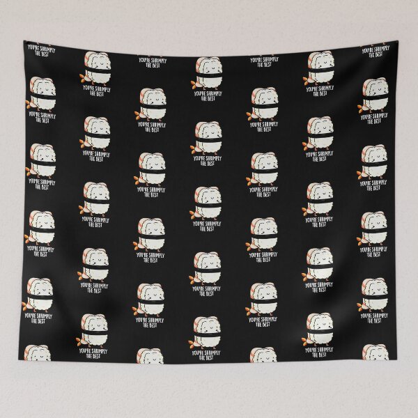 Item preview, You're Shrimply The Best Funny Sushi Puns (Dark BG) designed and sold by punnybone.