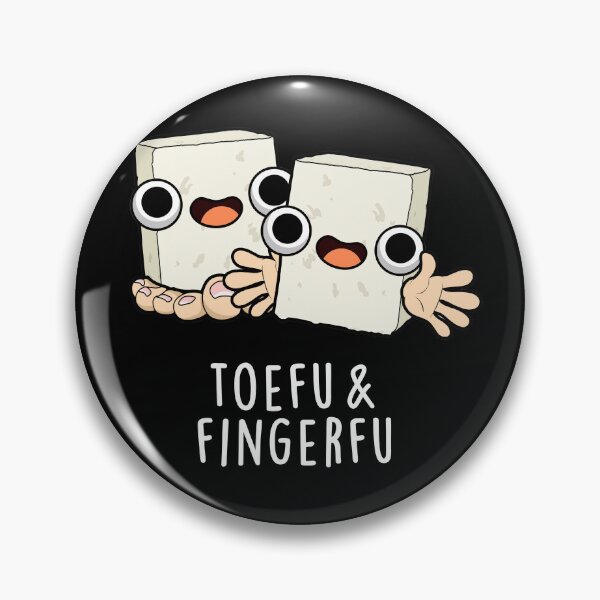 Item preview, Toefu Fingerfu Funny Food Tofu Puns (Dark BG) designed and sold by punnybone.