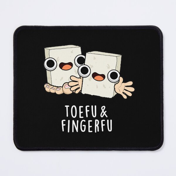 Item preview, Toefu Fingerfu Funny Food Tofu Puns (Dark BG) designed and sold by punnybone.