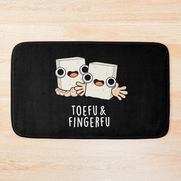 Item preview, Toefu Fingerfu Funny Food Tofu Puns (Dark BG) designed and sold by punnybone.