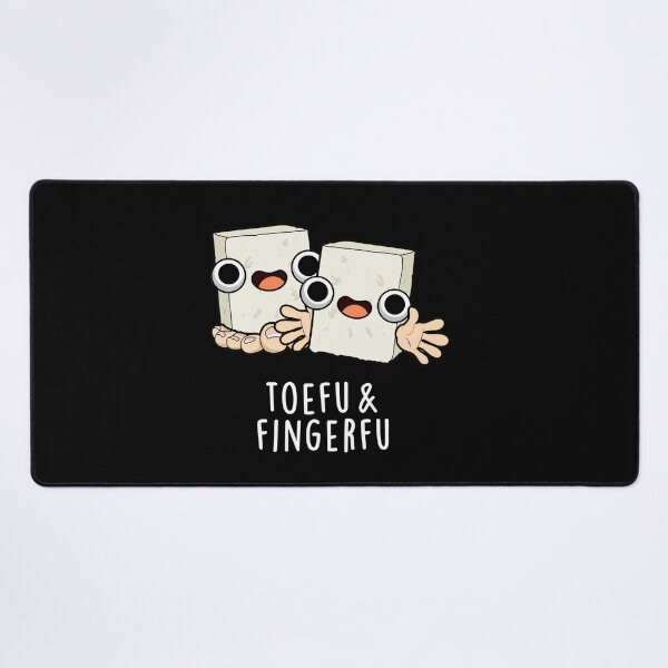 Item preview, Toefu Fingerfu Funny Food Tofu Puns (Dark BG) designed and sold by punnybone.