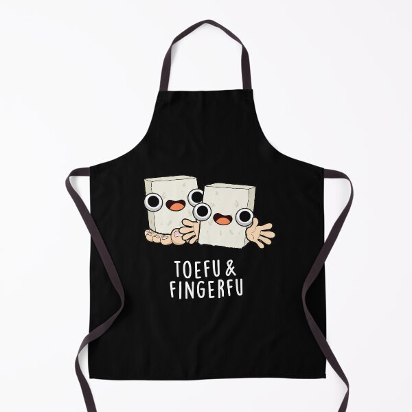 Item preview, Toefu Fingerfu Funny Food Tofu Puns (Dark BG) designed and sold by punnybone.