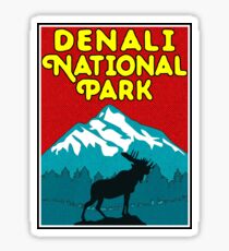 Denali National Park Alaska Moose Mountains Nature Camper Sticker