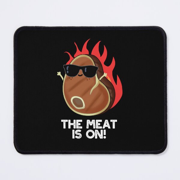 Item preview, The Meat Is On Funny Steak Puns (Dark BG) designed and sold by punnybone.