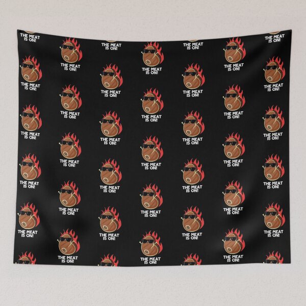 Item preview, The Meat Is On Funny Steak Puns (Dark BG) designed and sold by punnybone.