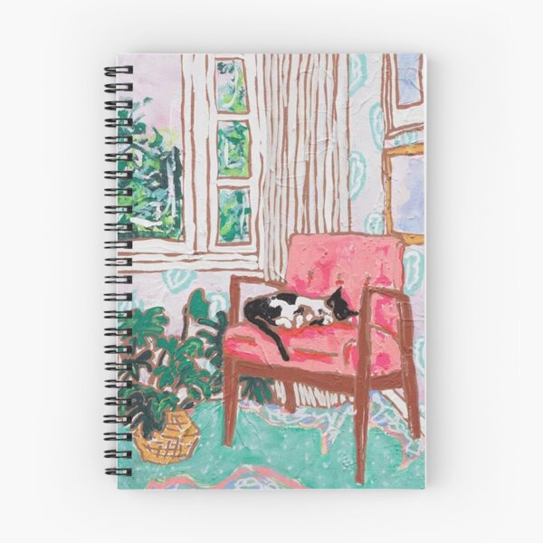 Artikelvorschau, Katze, die in einem rosa Stuhl ein Nickerchen macht entworfen und verkauft von lunakunde.