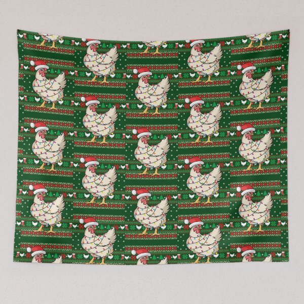 Item preview, Chicken With Santas Hat Christmas Style Farmer Xmas127 designed and sold by Studio12b.