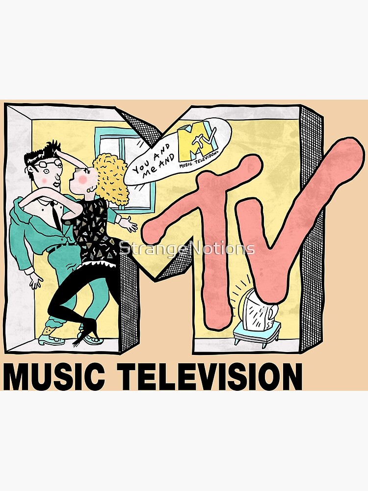Disover Colorful MTV Music Television Classic 80s Promotional Logo "You And Me and MTV" Premium Matte Vertical Poster