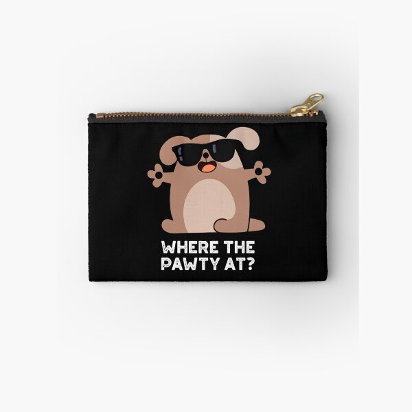 Item preview, Where The Pawty At Funny Doggie Dog Puns (Dark BG) designed and sold by punnybone.