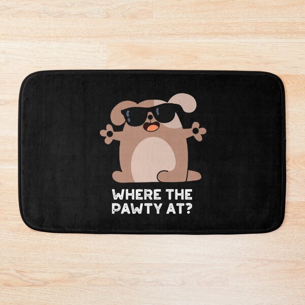 Item preview, Where The Pawty At Funny Doggie Dog Puns (Dark BG) designed and sold by punnybone.