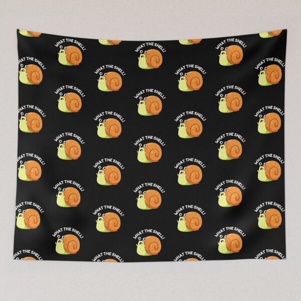 Item preview, What The Shell Funny Snail Puns (Dark BG) designed and sold by punnybone.