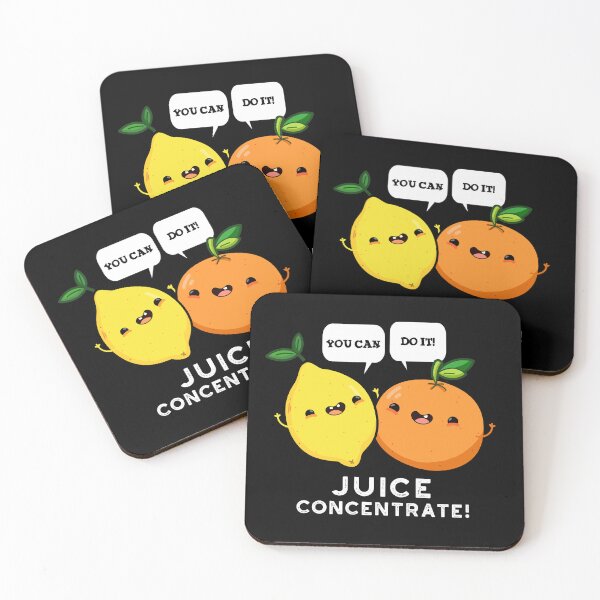 Item preview, You Can Do It Juice Concentrate Positive Fruit Puns (Dark BG) designed and sold by punnybone.