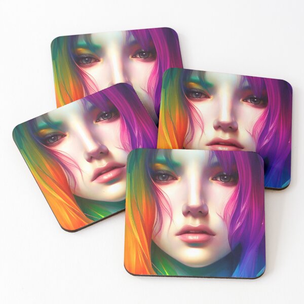 Item preview, Rainbow With Matching Makeup Manga Anime Art designed and sold by StickerBird.