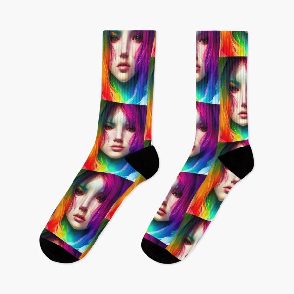 Item preview, Rainbow With Matching Makeup Manga Anime Art designed and sold by StickerBird.