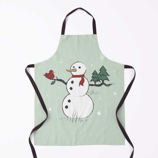 Item preview, Snowman Holding Red Bird and Pine Trees Seasonal Holiday designed and sold by vron615.