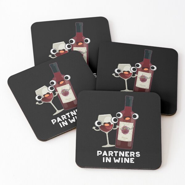 Item preview, Partners In Wine Funny Drink Puns (Dark BG) designed and sold by punnybone.