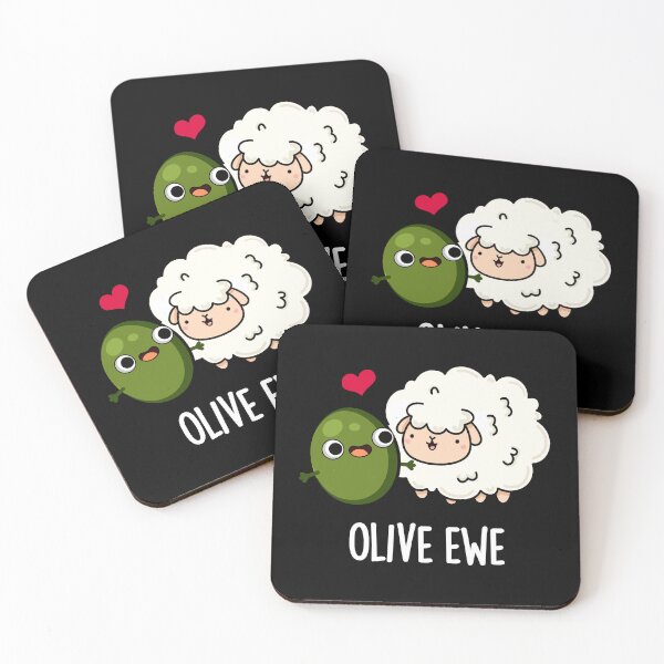 Item preview, Olive Ewe Funny Love Puns (Dark BG) designed and sold by punnybone.