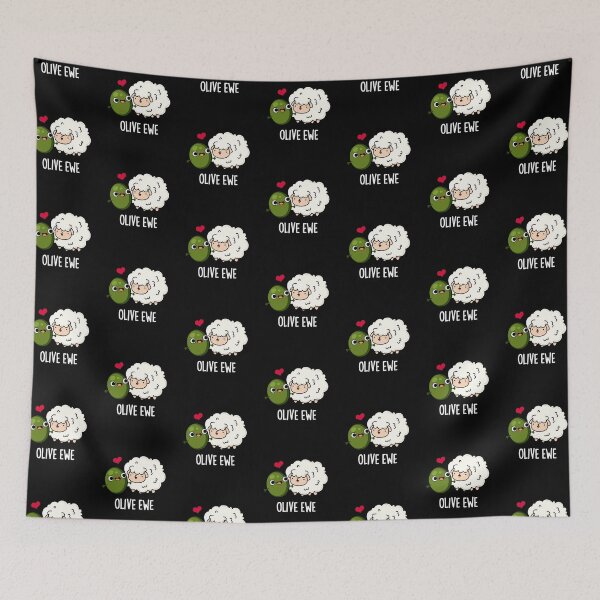 Item preview, Olive Ewe Funny Love Puns (Dark BG) designed and sold by punnybone.