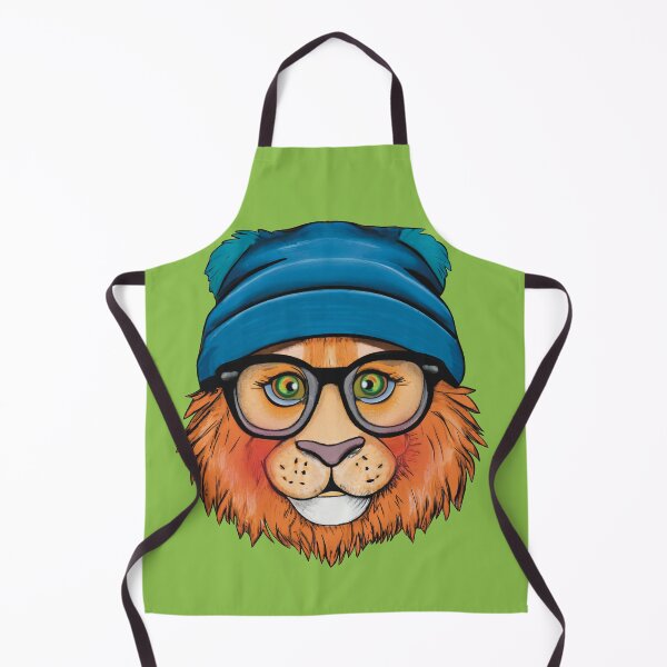Item preview, Lion wearing a blue beanie and glasses designed and sold by FlippinTurtles.