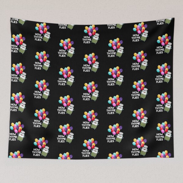 Item preview, How Thyme Flies Funny Herb Puns (Dark BG) designed and sold by punnybone.