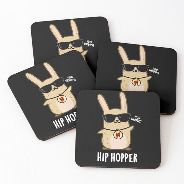 Item preview, Hip Hopper Funny Rabbit Puns (Dark BG) designed and sold by punnybone.