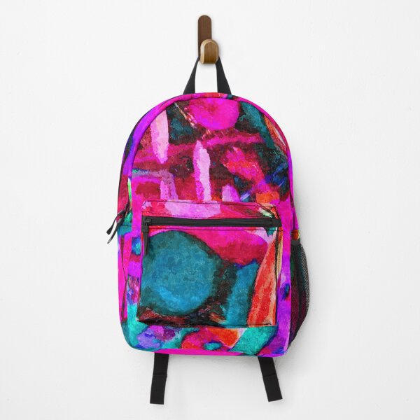 Item preview, Abstract oil painting in fuchsia and teal designed and sold by Vivid Studio.