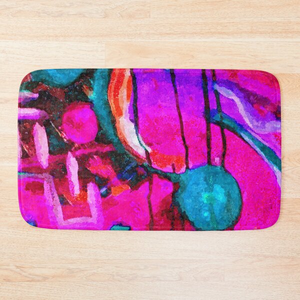 Item preview, Abstract oil painting in fuchsia and teal designed and sold by Vivid Studio.