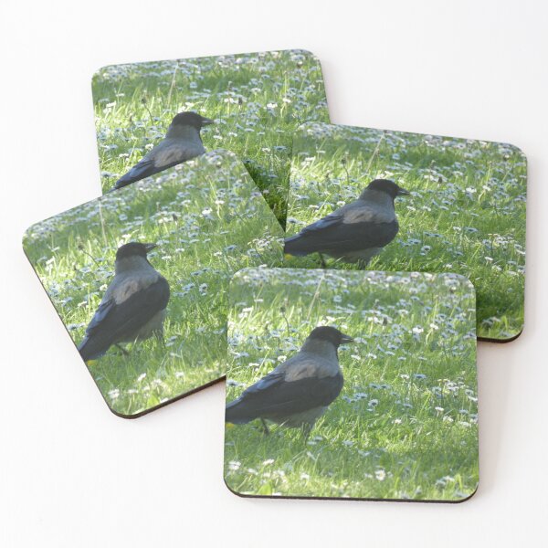 Item preview, Hooded Crow in Meadow designed and sold by Birds-by-Bovi.