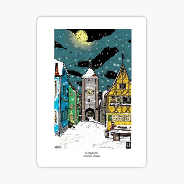 Artikel-Vorschau von Rothenburg ob der Tauber Deutschland zu Weihnachten, designt und verkauft von Wall-Art-Sketch.