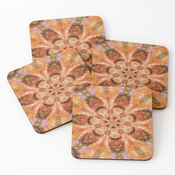 Item preview, Golden Abstract Flower Tile designed and sold by kristalcurt.