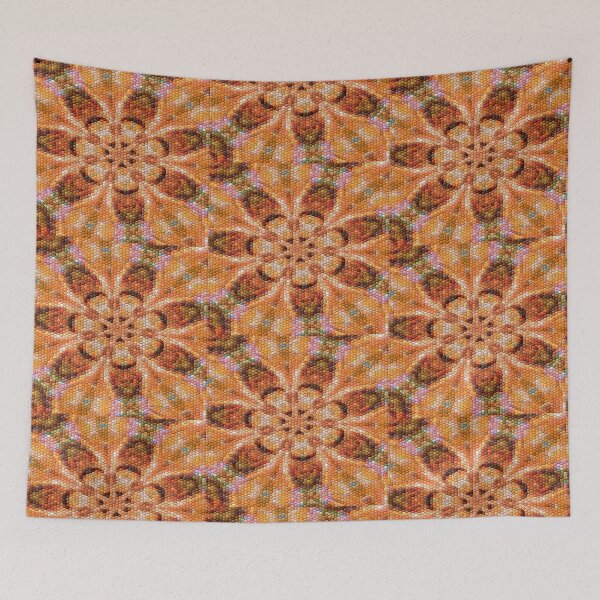 Item preview, Golden Abstract Flower Tile designed and sold by kristalcurt.