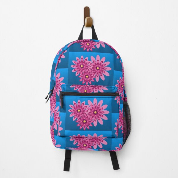 Item preview, pink dahlia flowers blue designed and sold by Bakkia.