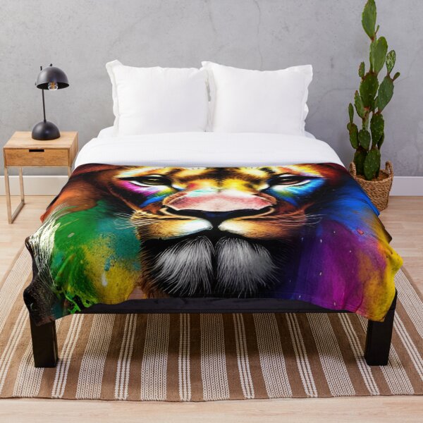 Item preview, Beautiful African Lion Multicolor Faceshot Print designed and sold by artsyhands254.