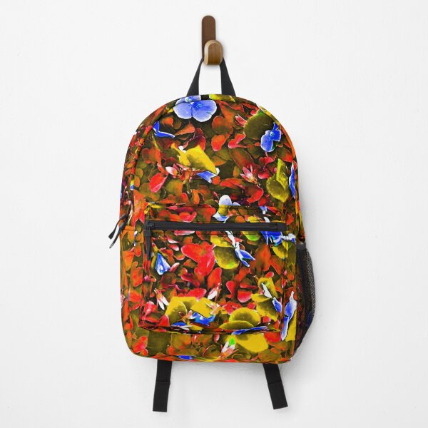 Item preview, Abstract Blue Pansies with Red- Yellow pattern flowers By Iritof designed and sold by iritof.