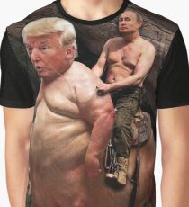 Camiseta gráfica Putin montando a Trump