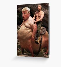 Putin riding Trump Greeting Card