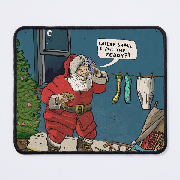 Item preview, Funny Retro Santa Claus' Visit At Christmas Eve designed and sold by Wall-Art-Sketch.