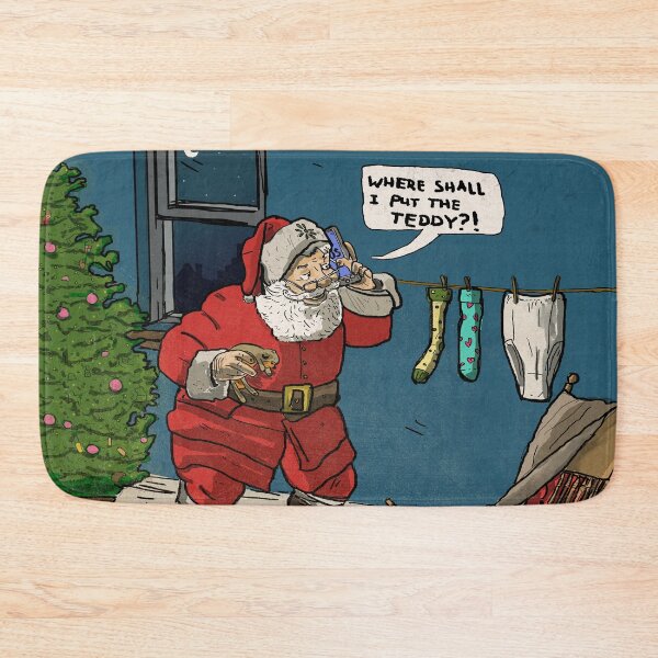 Item preview, Funny Retro Santa Claus' Visit At Christmas Eve designed and sold by Wall-Art-Sketch.