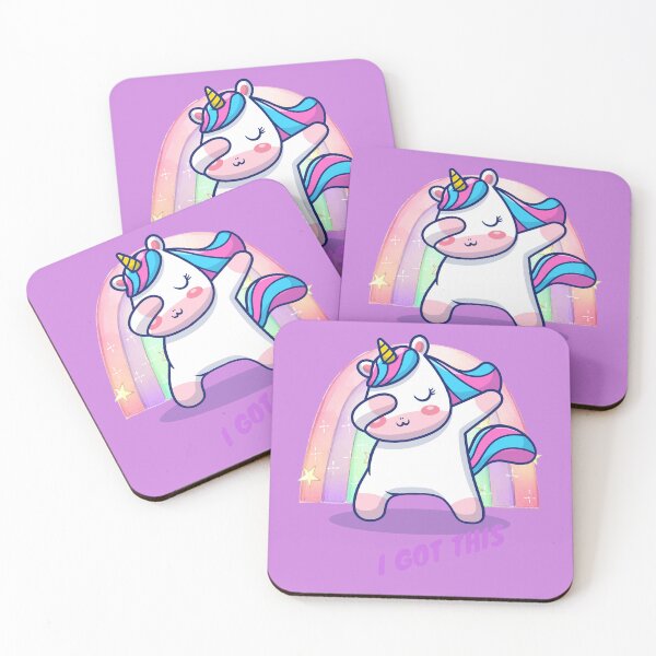 Item preview, I GOT THIS Unicorn - Light Purple, Pink & Blue Grey Background designed and sold by msliewdesign.