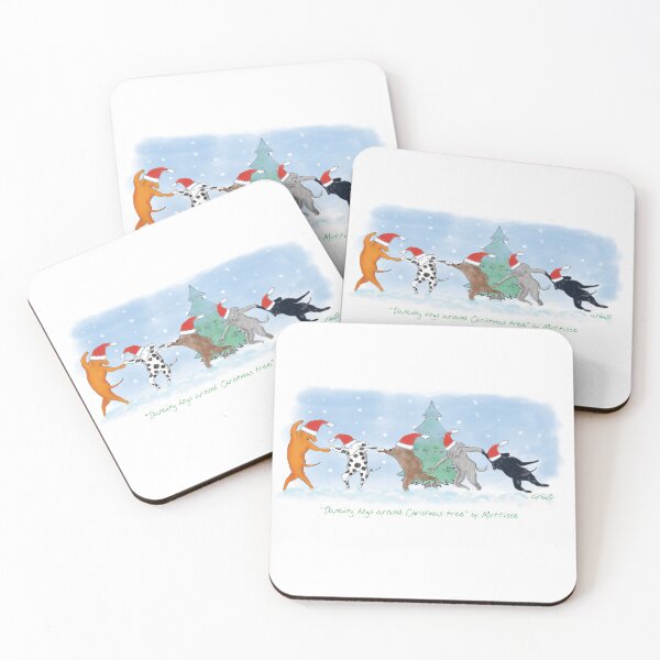 Item preview, Le Dansing Christmas Dogs All in a Row designed and sold by AriaPinkBubble.