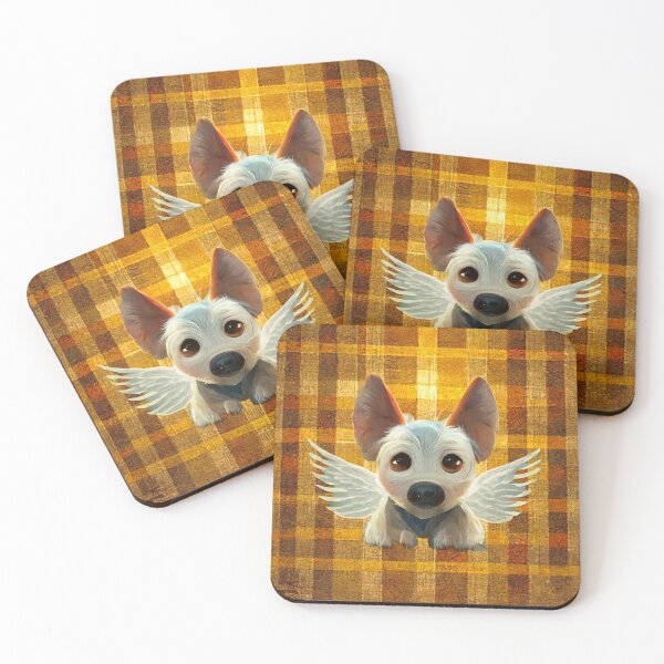 Item preview, Sweet dog gone to heaven too soon on plaid. designed and sold by liana campbell.
